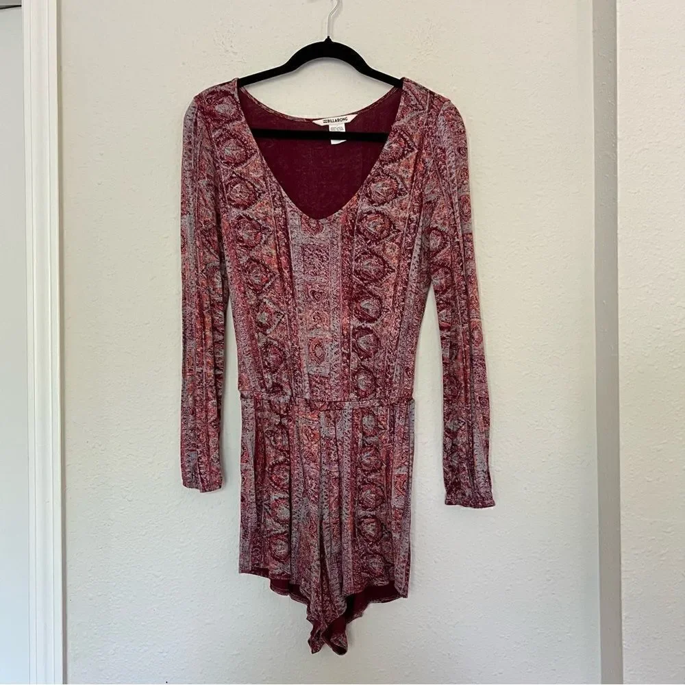 Billabong See the Sun Long Sleeve Bohemian Romper Size Small - Picture 4 of 10